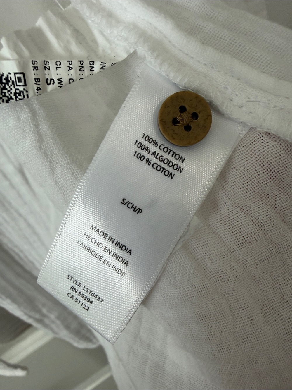 beachlunchlounge White Cotton Gauze Casual Button-Down Shirt - Picture 4 of 4